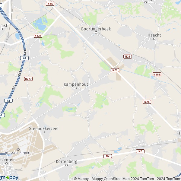 De kaart voor de stad 1910 Kampenhout