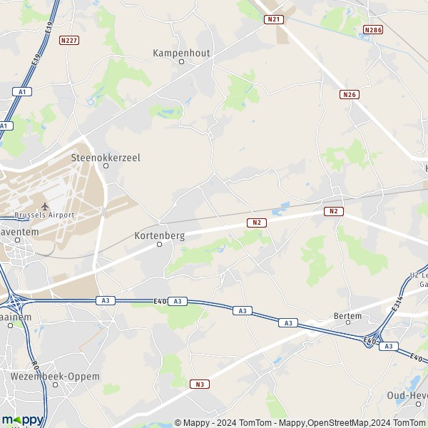De kaart voor de stad 3070-3078 Kortenberg