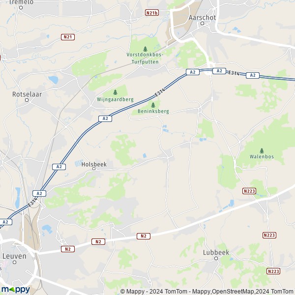 De kaart voor de stad 3220-3221 Holsbeek