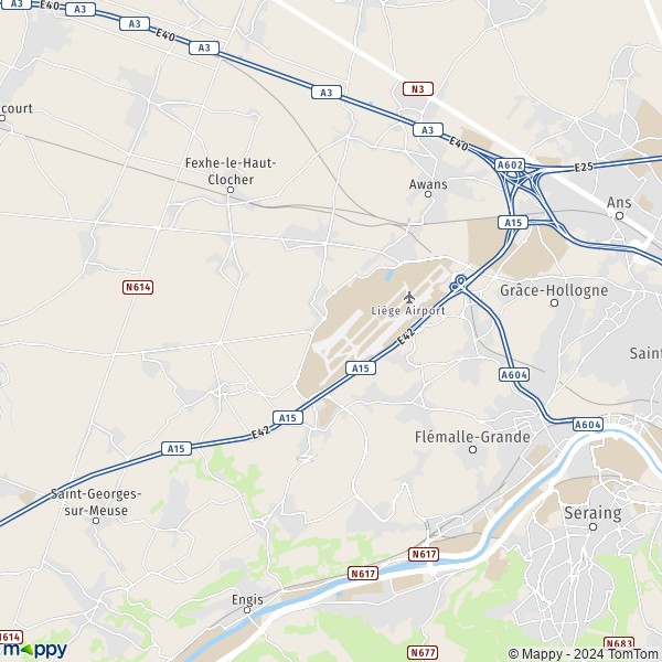 De kaart voor de stad 4460 Grâce-Hollogne