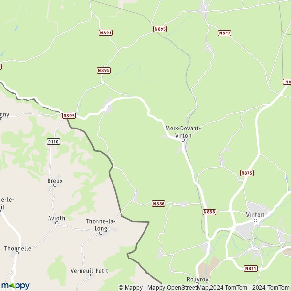 De kaart voor de stad 6769 Meix-Devant-Virton
