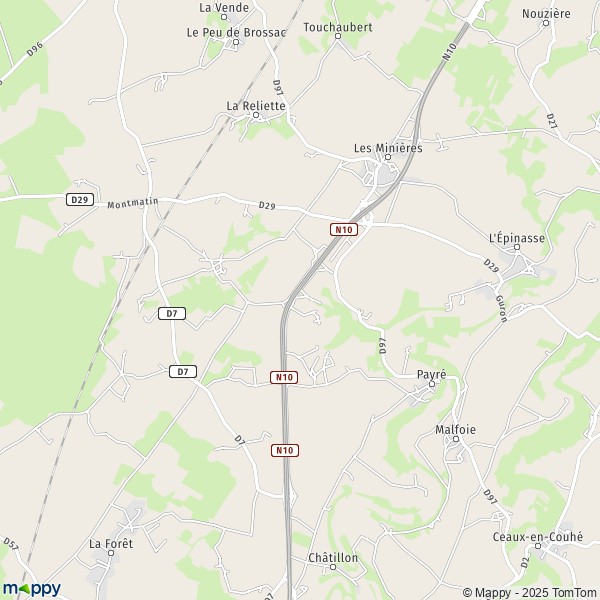 Plattegrond Payré kaart van Payré 86700 en praktische info