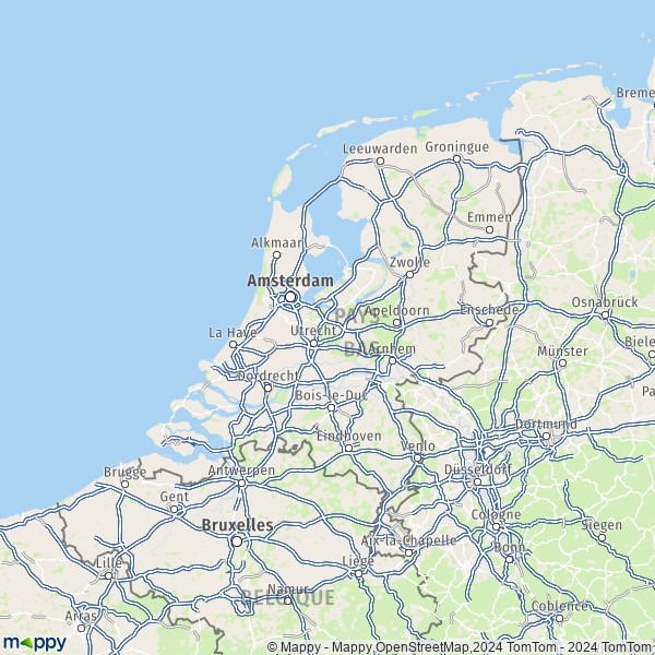 De kaart voor de Nederland