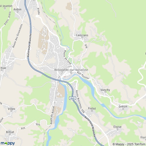 Kaart Bellegarde-sur-Valserine, 01200 Valserhône