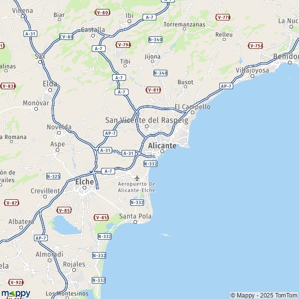Plattegrond Alicante : kaart van Alicante (03001) en praktische info