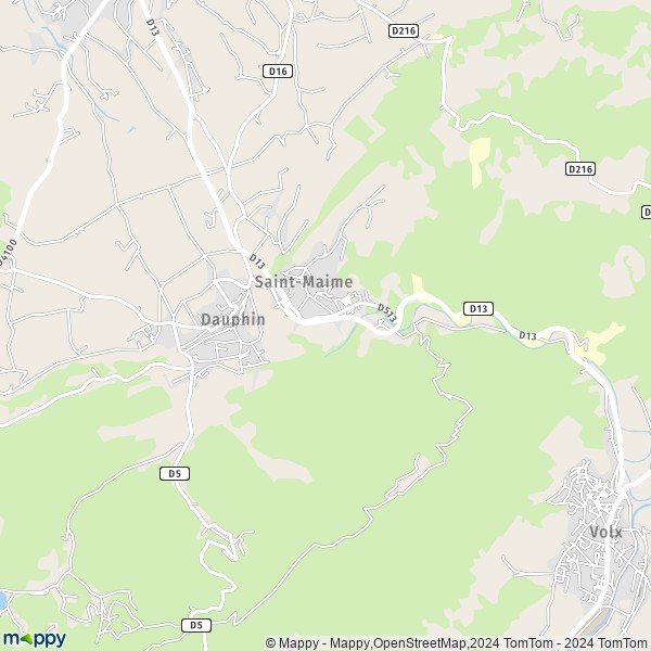 De kaart voor de stad Saint-Maime 04300