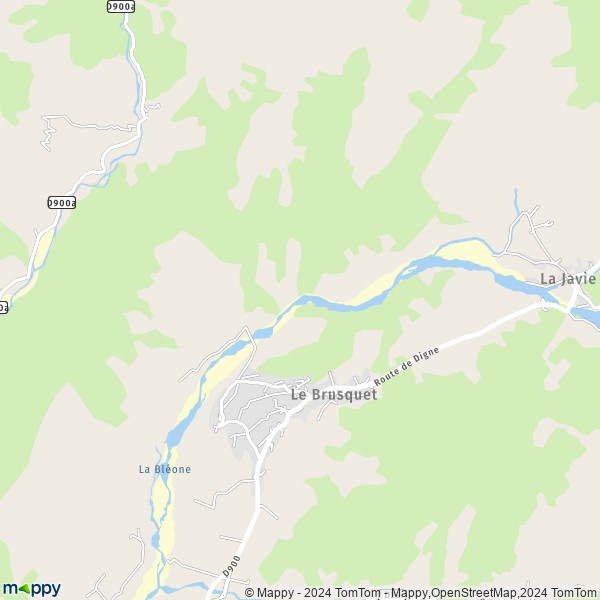 De kaart voor de stad Le Brusquet 04420
