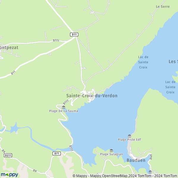De kaart voor de stad Sainte-Croix-du-Verdon 04500