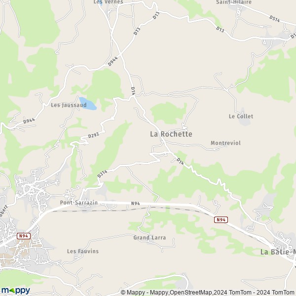 De kaart voor de stad La Rochette 05000