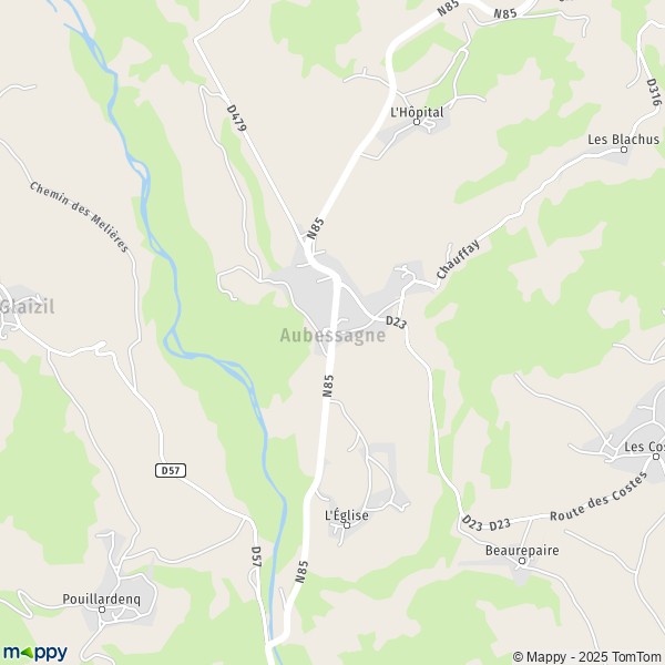 Kaart Chauffayer, 05500-05800 Aubessagne
