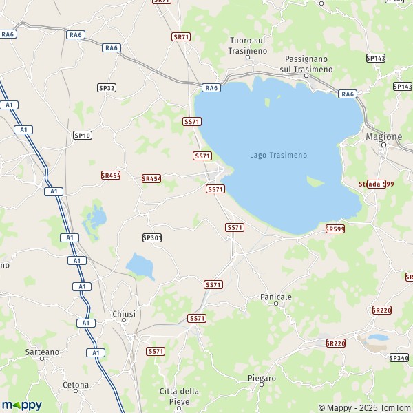 De kaart voor de stad Castiglione del Lago 06061