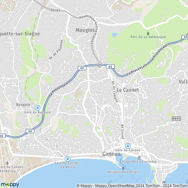De kaart voor de stad Le Cannet 06110