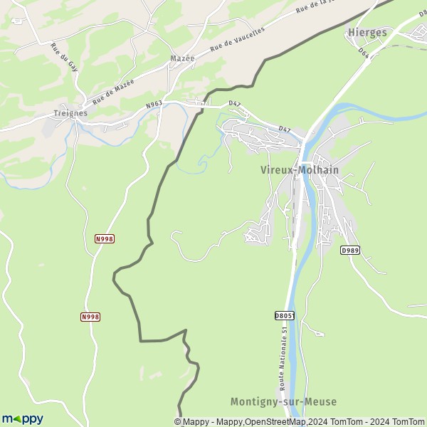 De kaart voor de stad Vireux-Molhain 08320