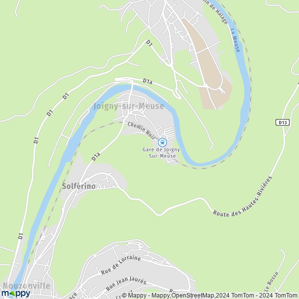 De kaart voor de stad Joigny-sur-Meuse 08700