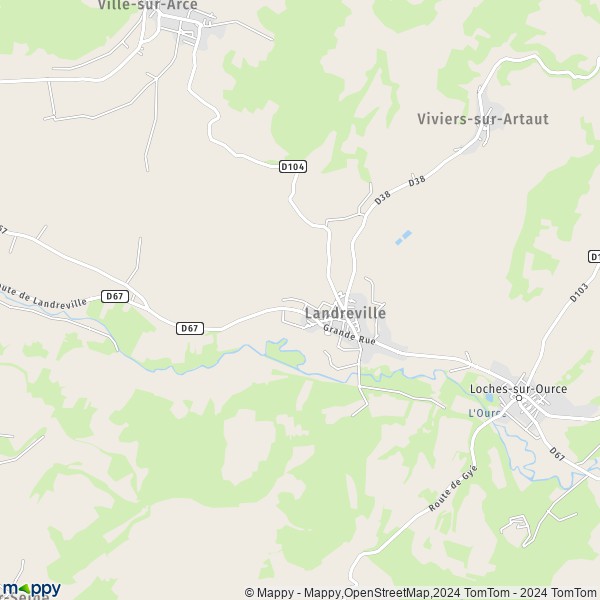 De kaart voor de stad Landreville 10110