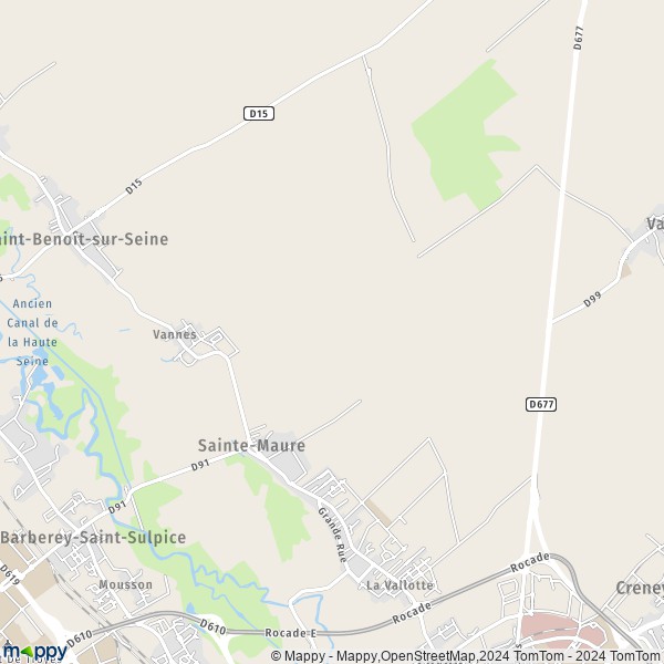 De kaart voor de stad Sainte-Maure 10150
