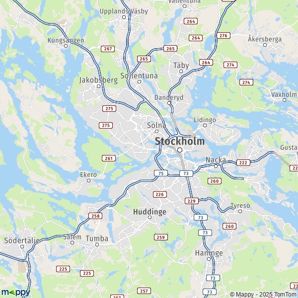 De kaart voor de stad Stockholm 11120-19162