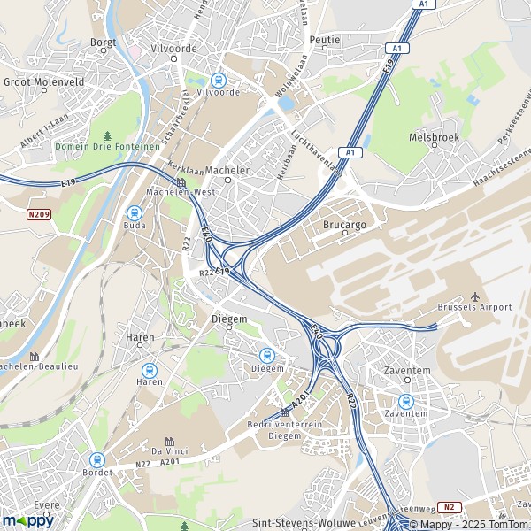 De kaart voor de stad 1130-1931 Machelen
