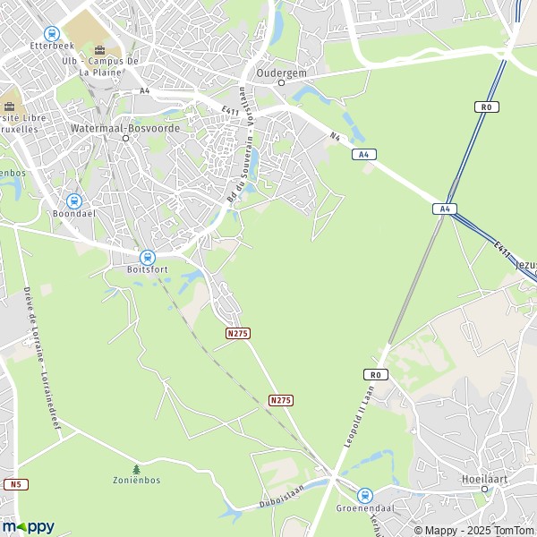De kaart voor de stad 1160-1170 Watermaal-Bosvoorde