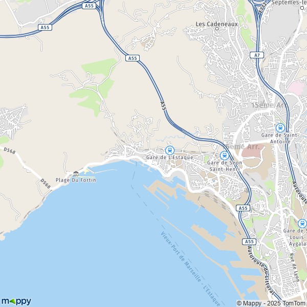 De kaart voor de stad 16e Arrondissement, Marseille