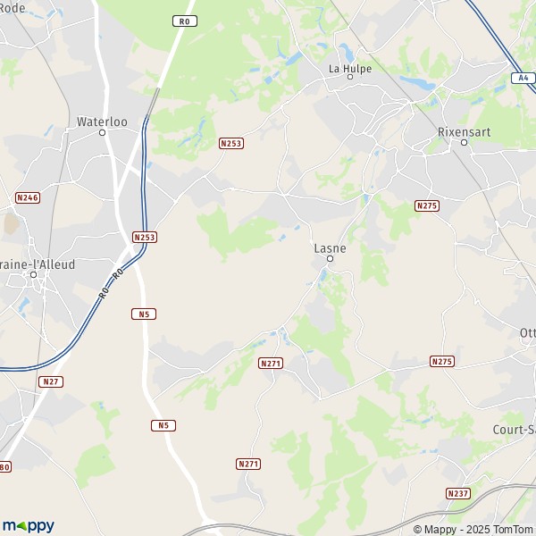 De kaart voor de stad 1310-1410 Lasne