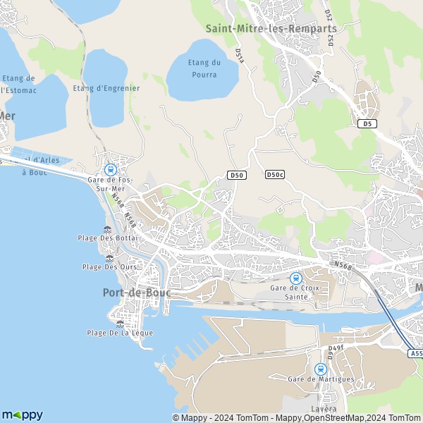 De kaart voor de stad Port-de-Bouc 13110