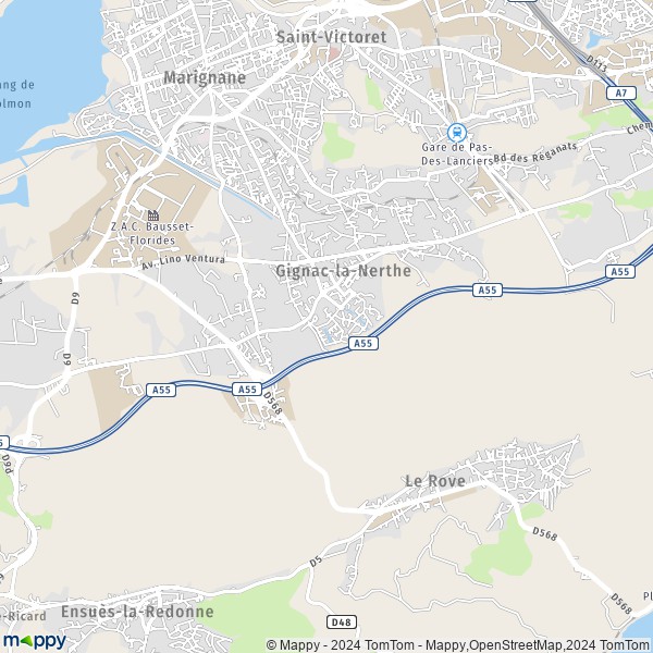 De kaart voor de stad Gignac-la-Nerthe 13180