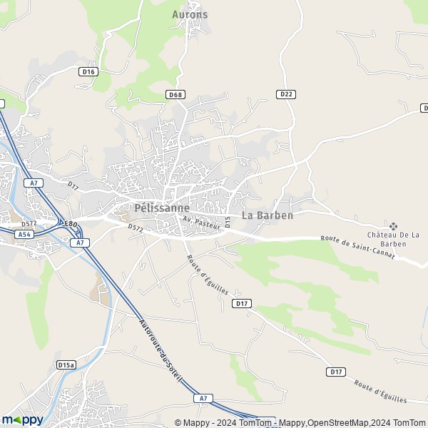 De kaart voor de stad Pélissanne 13330