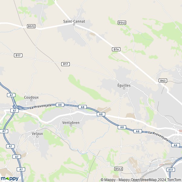 De kaart voor de stad Éguilles 13510