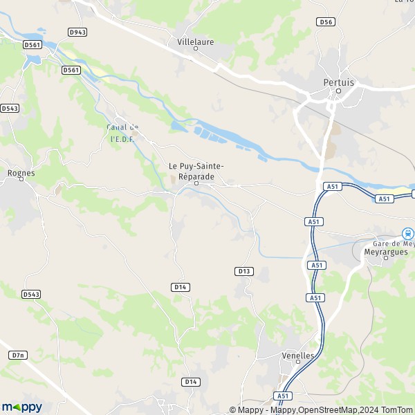 De kaart voor de stad Le Puy-Sainte-Réparade 13610