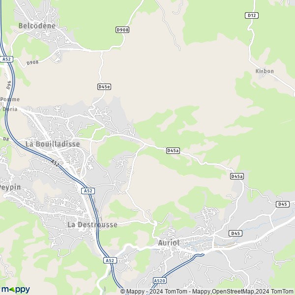 De kaart voor de stad La Bouilladisse 13720