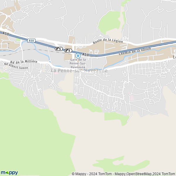 De kaart voor de stad La Penne-sur-Huveaune 13821