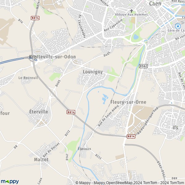 De kaart voor de stad Louvigny 14111