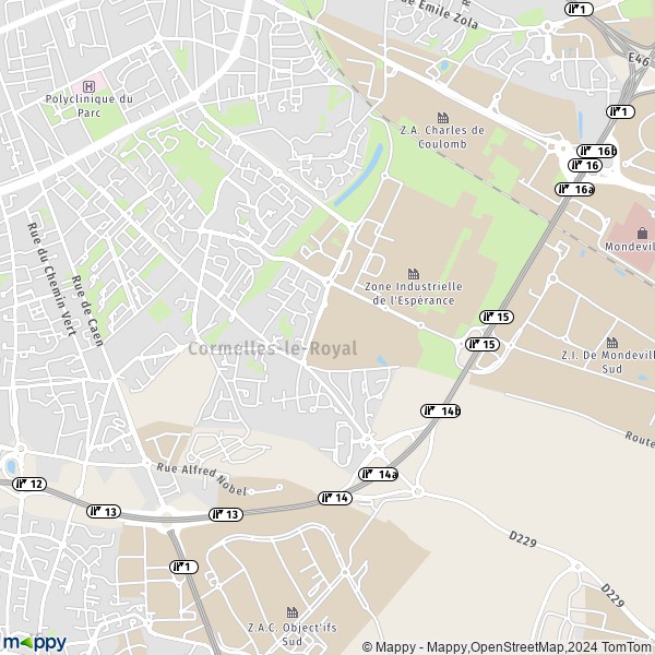 De kaart voor de stad Cormelles-le-Royal 14123