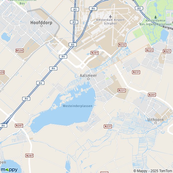 De kaart voor de stad Aalsmeer 1424-1433