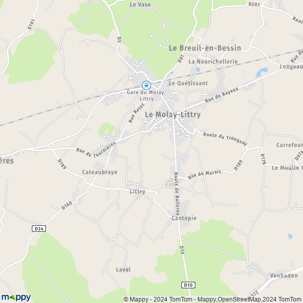 De kaart voor de stad Le Molay-Littry 14330