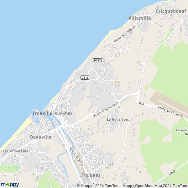 De kaart voor de stad Trouville-sur-Mer 14360
