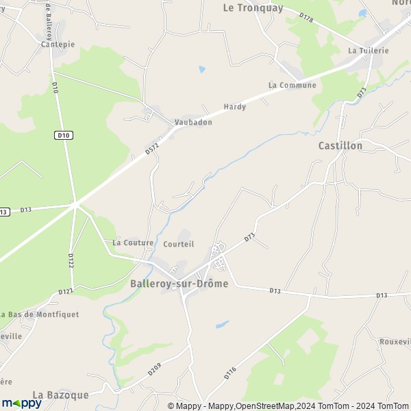 De kaart voor de stad Balleroy-sur-Drôme 14490