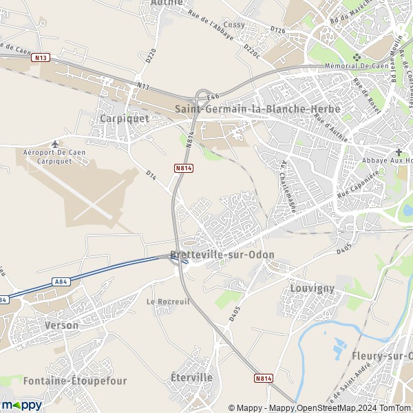 De kaart voor de stad Bretteville-sur-Odon 14760
