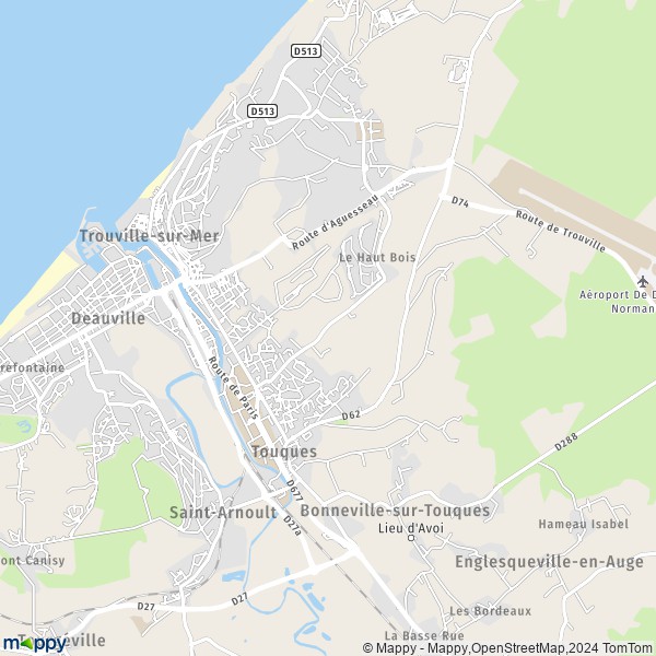 De kaart voor de stad Touques 14800