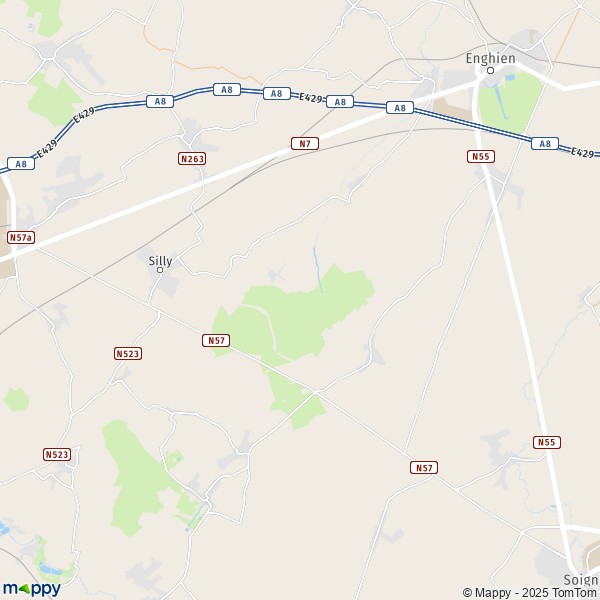 De kaart voor de stad 1547-7866 Silly