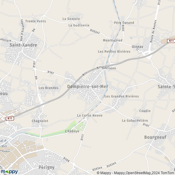 De kaart voor de stad Dompierre-sur-Mer 17139