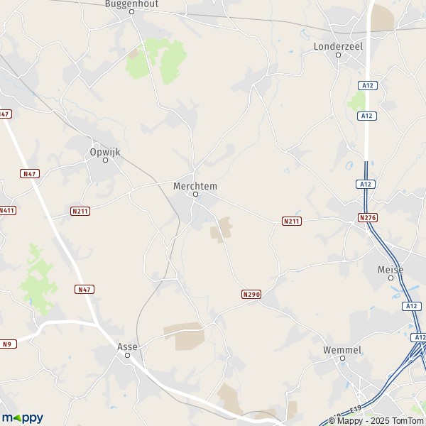 De kaart voor de stad 1730-1861 Merchtem