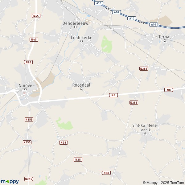 De kaart voor de stad 1741-1770 Roosdaal