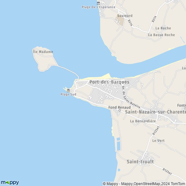 De kaart voor de stad Port-des-Barques 17730