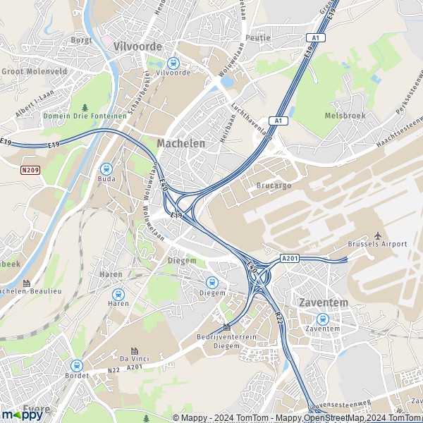 De kaart voor de stad 1830-1931 Machelen