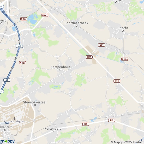 De kaart voor de stad 1910 Kampenhout