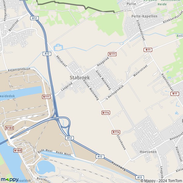 De kaart voor de stad 2000-2940 Stabroek