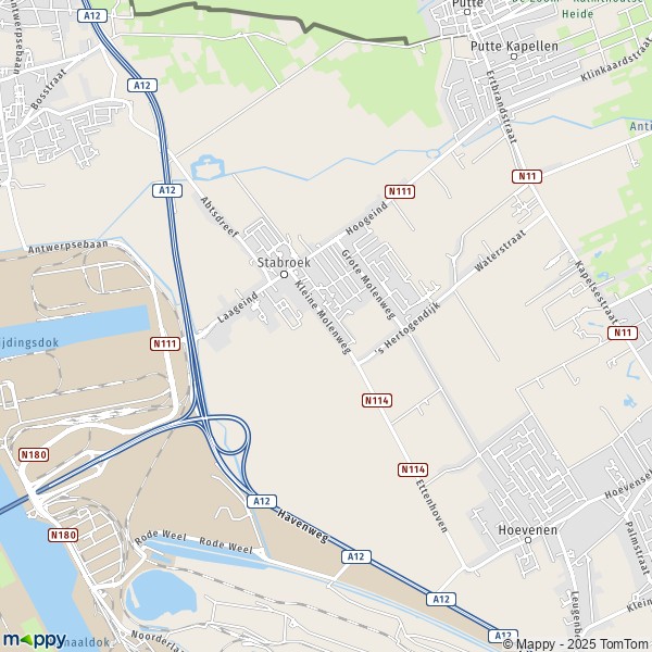 De kaart voor de stad 2030-2940 Stabroek