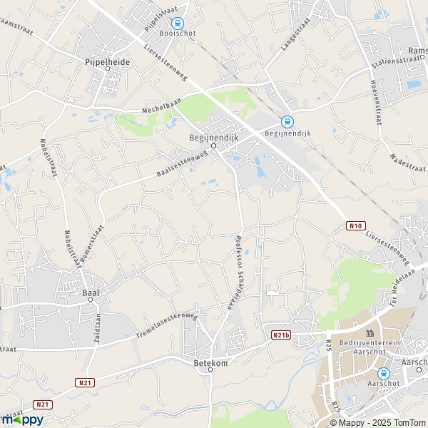 De kaart voor de stad 2221-3200 Begijnendijk